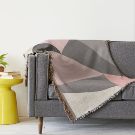 Manta Geométrico moderno rosa y gris de mediados de sigl