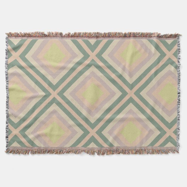 Manta Geométrico Retro Chic Limón Pastel (Anverso)