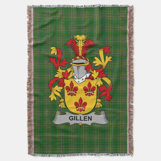 Manta Gillen irlandés o O_Gillen Escudo familiar de arma (Frente vertical)