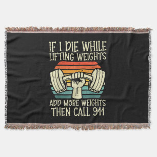 Manta Gimnasio Si Muero Levantando Pesa Graciosa Fitness