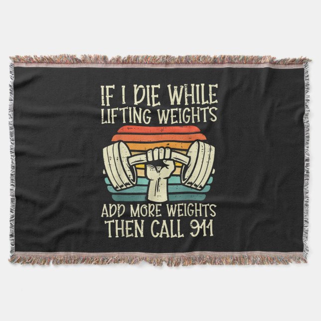 Manta Gimnasio Si Muero Levantando Pesa Graciosa Fitness (Anverso)