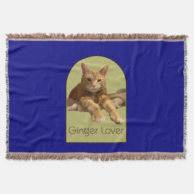 Manta Ginger Lover Navy Blue Throw Blanket (Anverso)