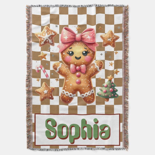 Manta Gingerbread Cookie Throw Blanket (Frente vertical)