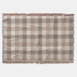 Manta Gingham a cuadros bronceado tierra neutral 