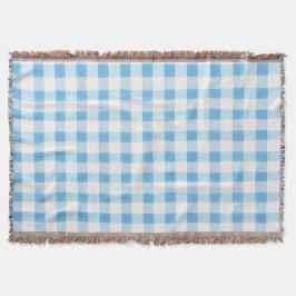 Manta Gingham Azul Bebé