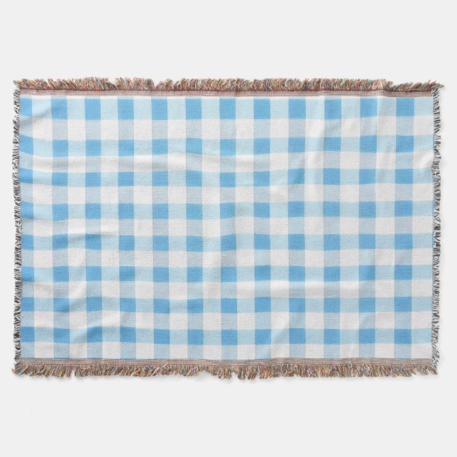 Manta Gingham Azul Bebé (Anverso)