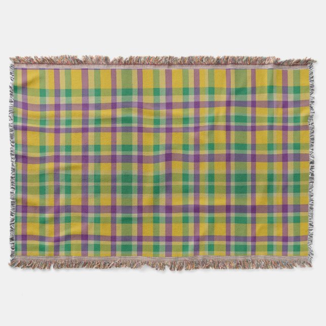 Manta Gingham con estampado de Carnaval colorido (Anverso)