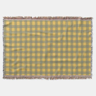 Manta Gingham de cuadros amarillo dorado vintage para pi