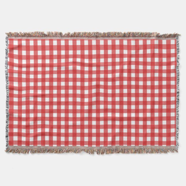 Manta Gingham rojo y blanco (Anverso)
