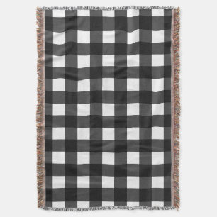 Manta Gingham simple en blanco y negro