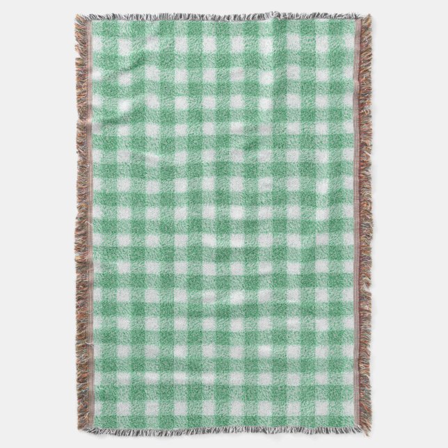 Manta Gingham Verde Menta  (Frente vertical)