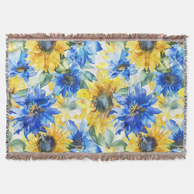 Manta Girasoles Amarillos Azules (Anverso)