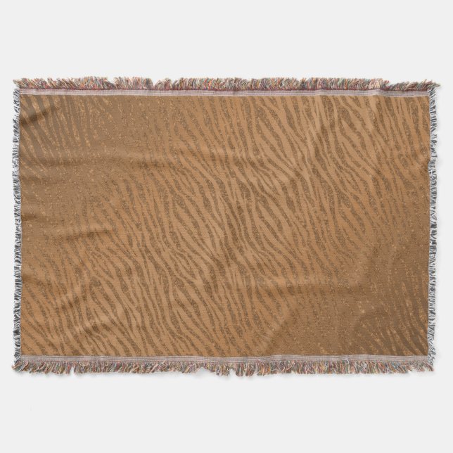 Manta Glam Purpurina marrón de impresión animal (Anverso)