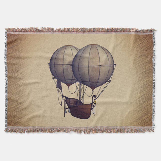 Manta Globos de aire caliente de Steampunk con barco (Anverso)