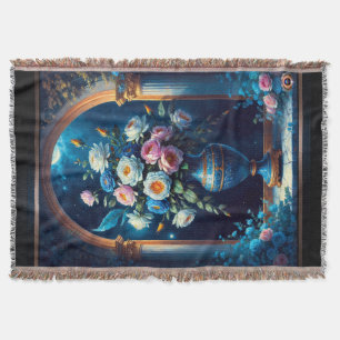 Manta Glorioso Bouquet Floral Bajo Un Cielo De Luna