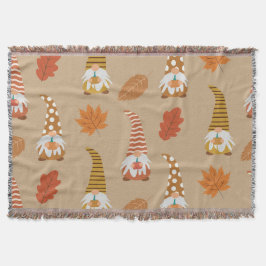 Manta Gnomes de otoño con hojas y calabazas otoñales