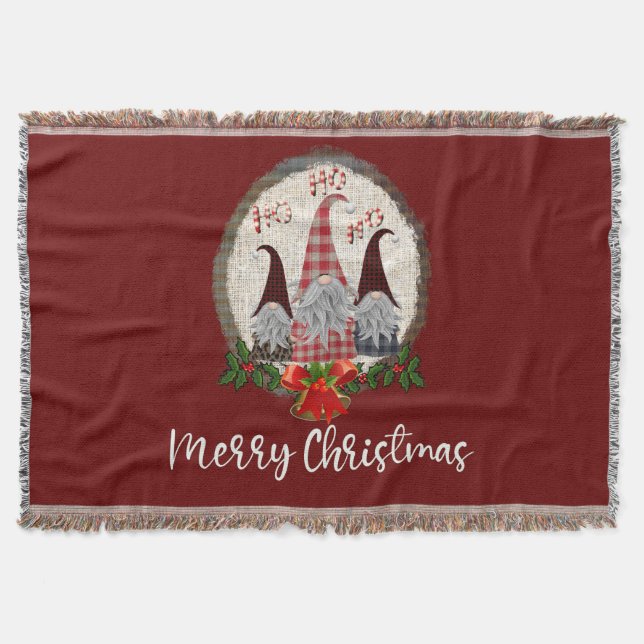 Manta Gnomos Navideños Rojos Elfos Modernos  (Anverso)