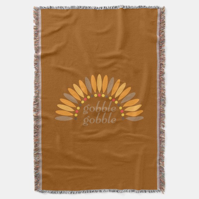 Manta Gobble Gobble Acción de Gracias Brown (Frente vertical)