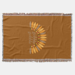 Manta Gobble Gobble Acción de Gracias Brown