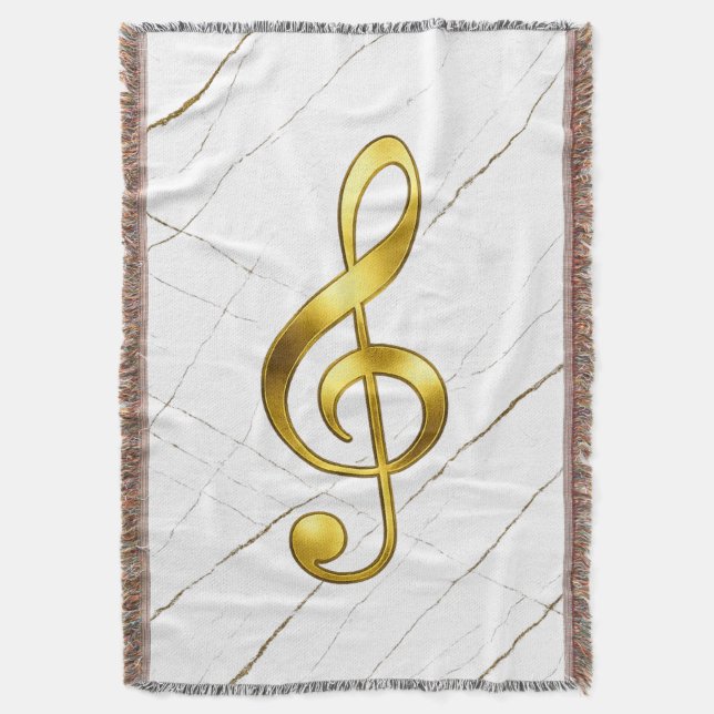 Manta Gold Treble Clef Marble Home Decor (Frente vertical)