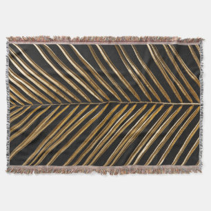 Manta Golden Date Palm Leaf: Minimalista negro