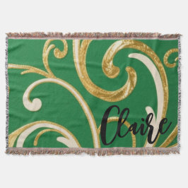 Manta Golden Elegance Moss Green pattern