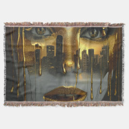 Manta Golden Face Surrealist City Urban Digital Art