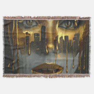 Manta Golden Face Surrealist City Urban Digital Art