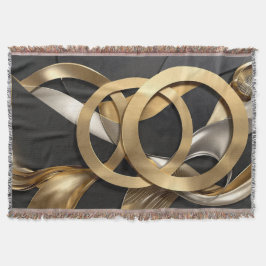Manta Golden Rings Resumen Arte - Diseño de lujo moderno
