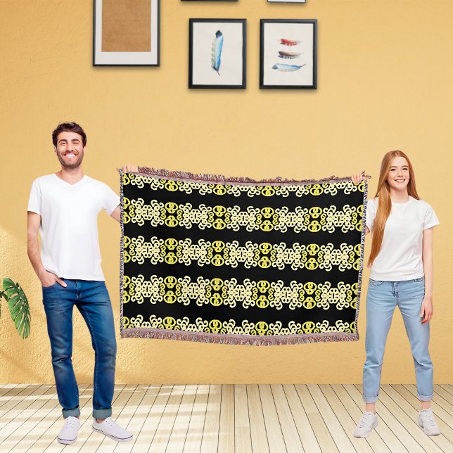 Manta Golden Yellow Ornamental Stripe Seamless Pattern (Subido por el creador)