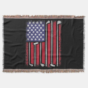 Manta Golf Divertido Bandera Americana Jugador de Golf V