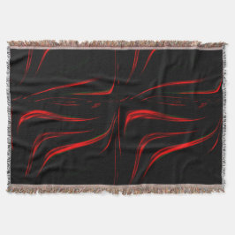 Manta Golpes rojos ondulados sobre fondo negro