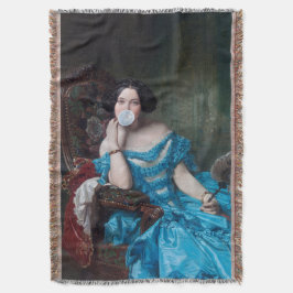 Manta Goma de burbuja Diva en satén azul