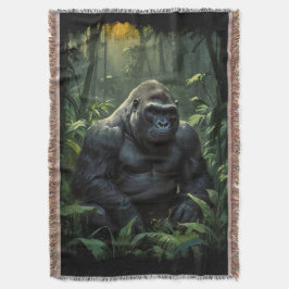 Manta Gorila de Silverback en la selva ruandesa