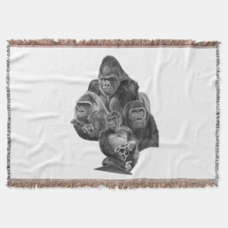 Manta Gorilla Family Blanket ゴリラ家族のブランケット (GorillaLife)