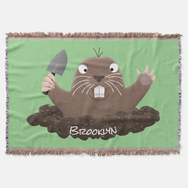 Manta Gracioso gopher digging personalizado ilustracion (Anverso)