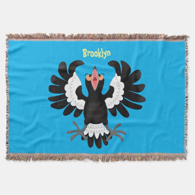 Manta Gracioso ilustracion de personalizado magpie austr (Anverso)