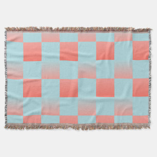 Manta Gradiente a cuadros con estilo polvo azul coral ro