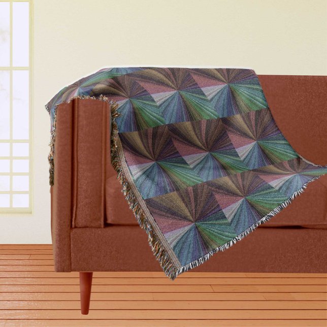 Manta Gradiente circular Arcoiris terrestre (Circular Gradient Earthy Rainbow Throw Blanket)