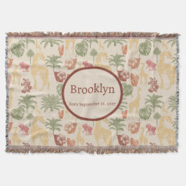 Manta Grafa de Safari y guardería de hojas tropicales