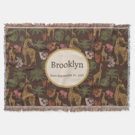 Manta Grafa de Safari y guardería de hojas tropicales