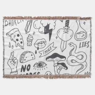 Manta Graffiti lindo: Conjunto de arte Doodle.