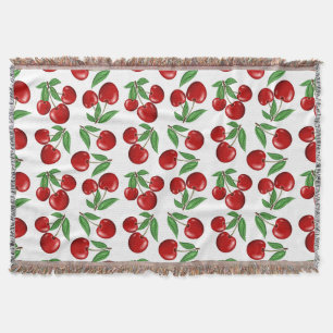 Manta Gráfico de cerezas rojas en todo el patrón