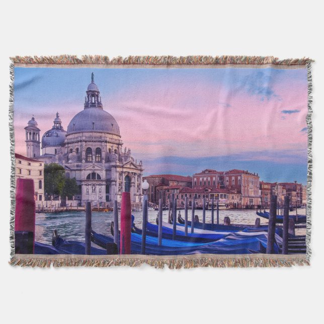 Manta Gran Canal con góndolas e iglesia en Venecia (Anverso)