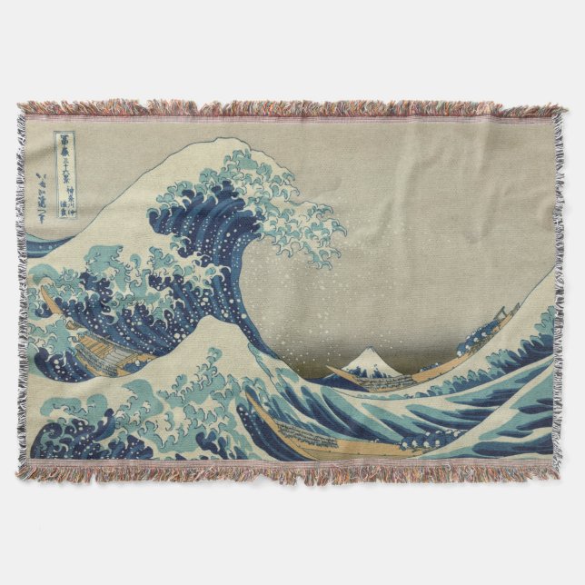 Manta Gran ola frente a la costa de Kanagawa por Hokusai (Anverso)