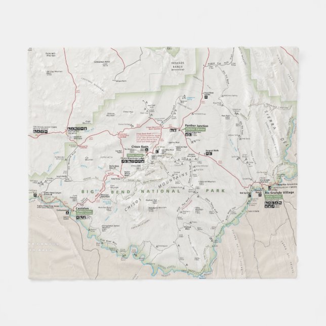 Manta grande del mapa de la curva (Tejas) (Frente (Horizontal))