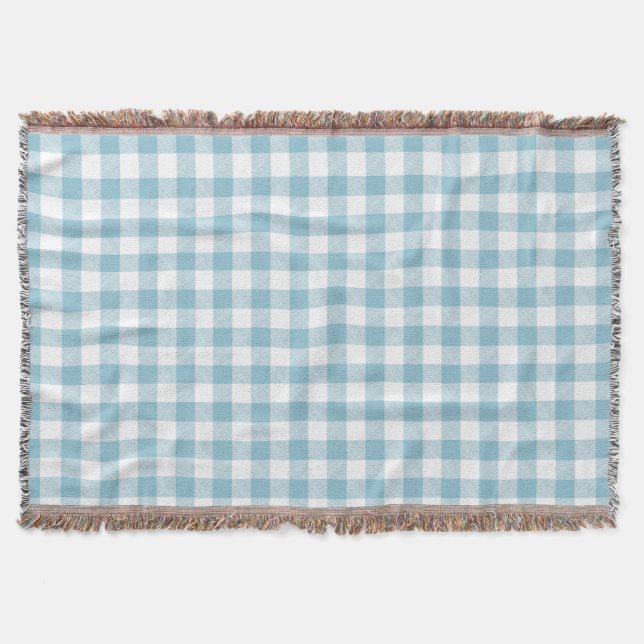 Manta Granja Azul Buffalo Check (Anverso)