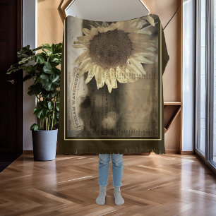 Manta Granja de abeja de girasol rústica Ephemera