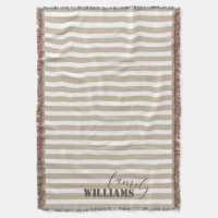 Granja Tan Stripes Throw Blanket