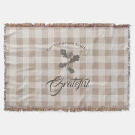 Manta Gratitud De Otoño Foliage Taupe Placa